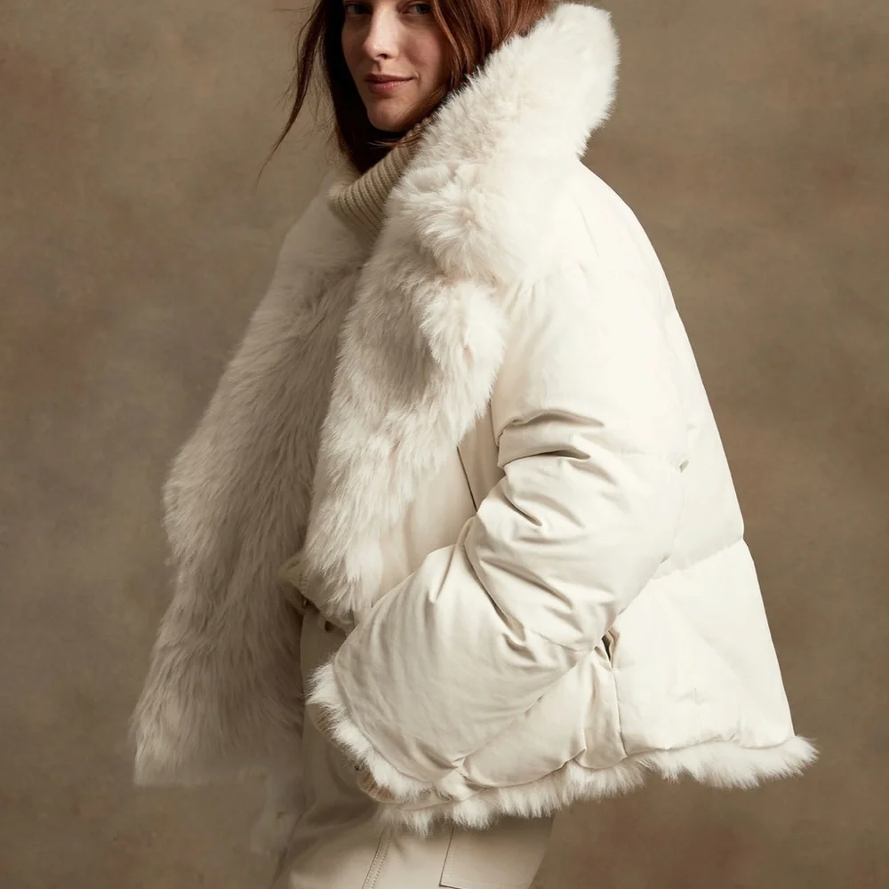 Reversible Faux Fur Down Jacket - Picture 2 of 7